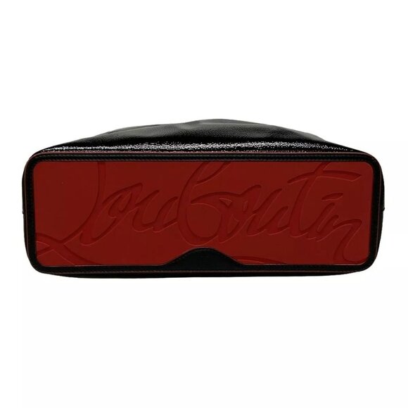 Auth CHRISTIAN LOUBOUTIN Cabata Small - Black Red Patent Leather Leather - Picture 11 of 15